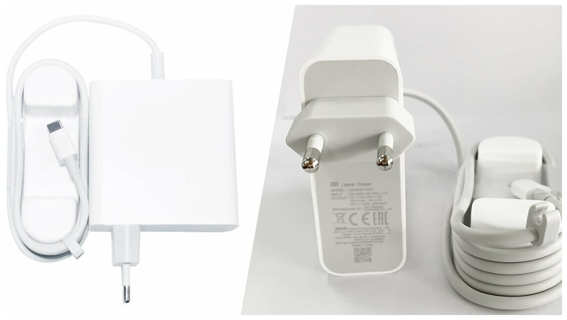 Блок питания для ноутбука Xiaomi Type-C разъем, 65W (5V, 9V, 12V, 15V/3A, 20V/3.25A) (square shape)