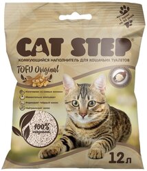 Комкующийся наполнитель Cat Step Tofu Original растительный, 12 л 5.6 кг