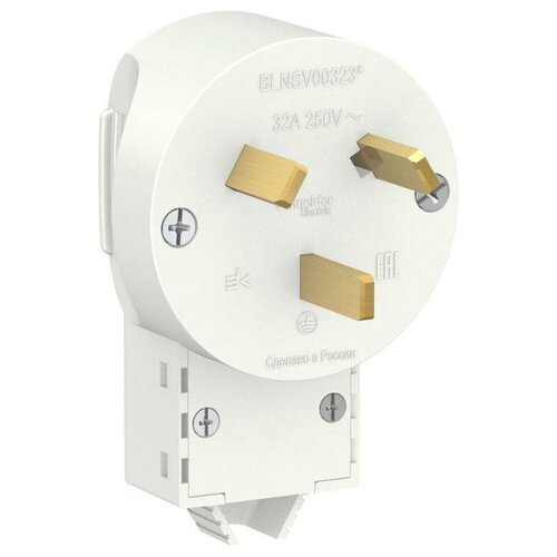 Вилка силовая СП BLANCA 2P+N 32А 250В бел. SchE BLNSV003231 (10шт.) schneider electric blanca с у розетка силовая 2к з 32а 250в белый 2шт арт blnsr003231