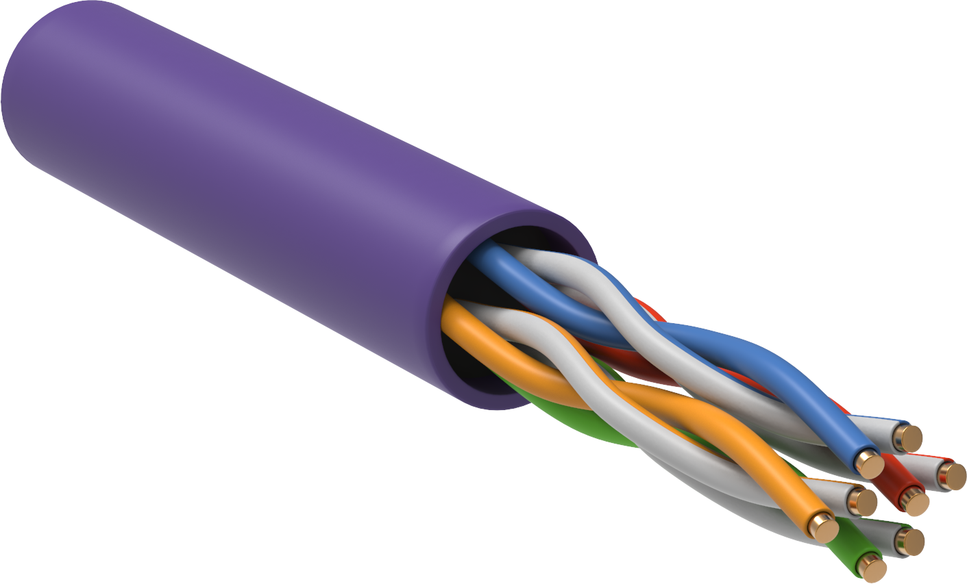 ITK Каб. в. п. U/UTP кат. 5E 4х2х24AWG solid LSZH 305м фиол, IEK LC1-C5E04-126 (1 шт.)