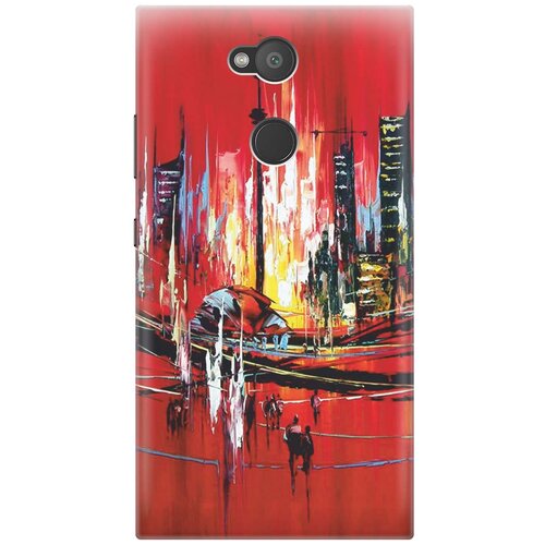 фото Cиликоновый чехол на sony xperia l2 / сони иксперия л2 с принтом "акварельный город" gosso