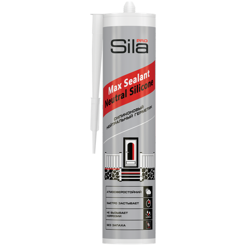 SilaPro HighClean MaxSealant Neutral Silicone силиконовый нейтральный бесцветный герметик 290 мл evo stike all purpose silicone sealant