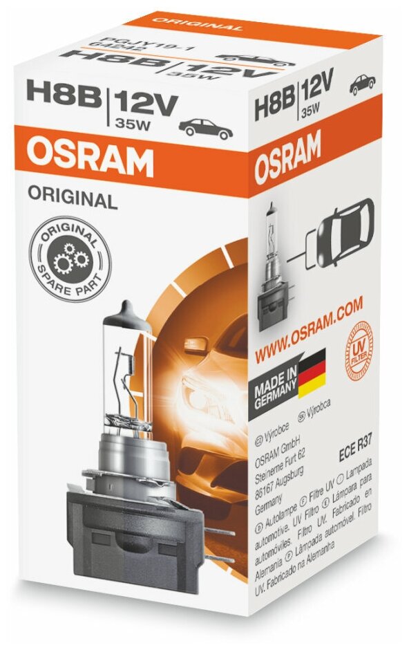 Лампа автомобильная галогенная OSRAM Original Line 64242 H8B 12V 35W PGJ19-1