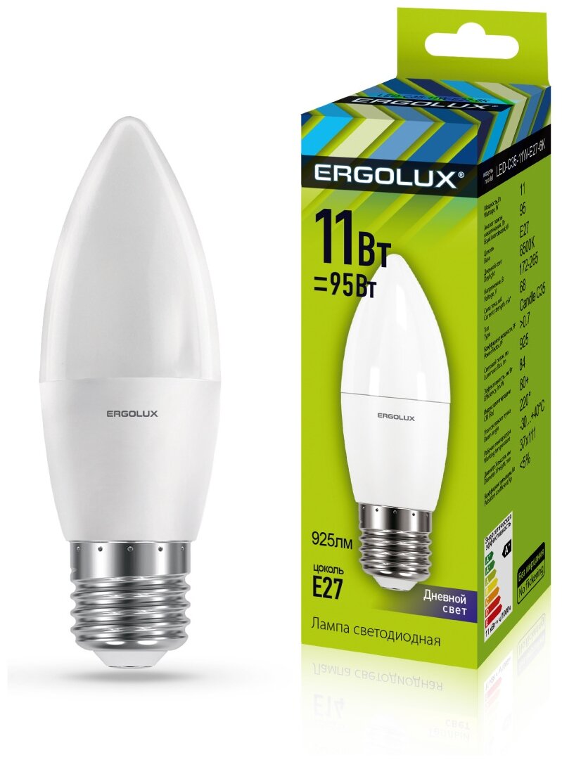 Светодиодная лампа Ergolux LED-C35-11W-E27-6K