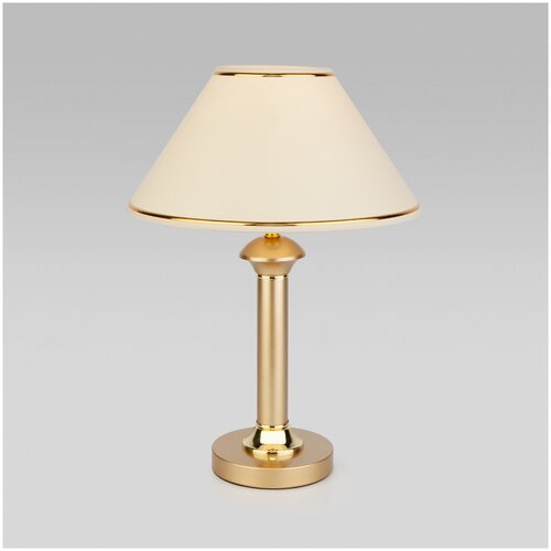 фото Настольная лампа с абажуром eurosvet 60019/1 перламутровое золото
