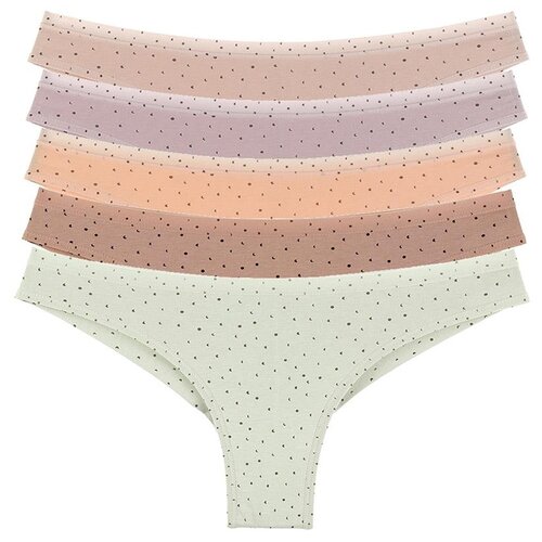 фото Donella набор трусов бразилиана низкой посадки c принтом, 5 шт., размер s, микс