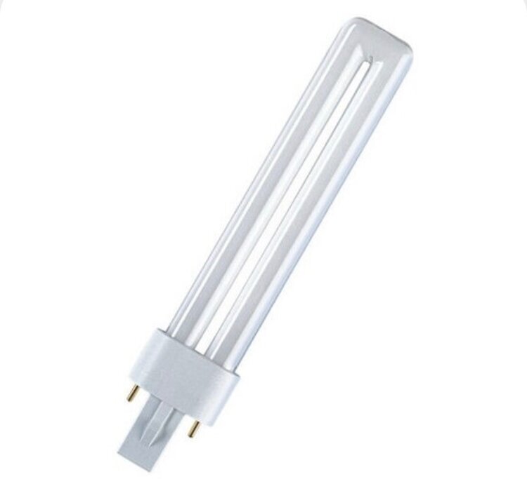 Лампа люминесцентная OSRAM DULUX S 11W/21-840, 11Вт, образная, холодный белый цвет цоколь G23