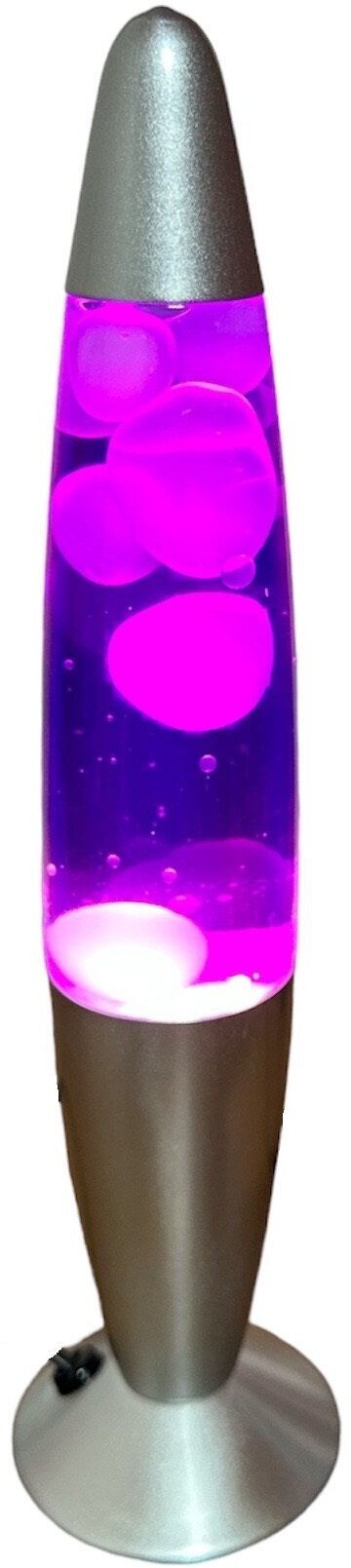 Лава лампа 35см фиолетовый белый цвет ночник светильник