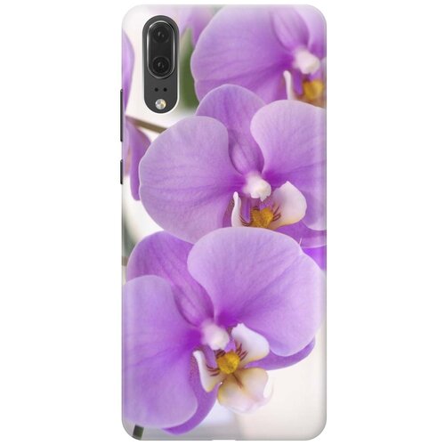 фото Cиликоновый чехол на huawei p20 / хуавей п20 с принтом "сиреневые орхидеи" gosso