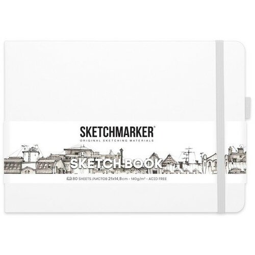 фото Скетчбук sketchmarker, 210 х 148 мм, 80 листов, белый, блок 140 г/м2 no name