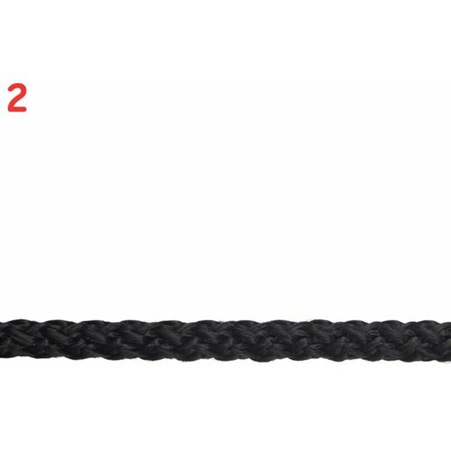 Шнур вязаный полипропиленовый 8 прядей черный d4 мм 50 м без сердечника (2 шт.)