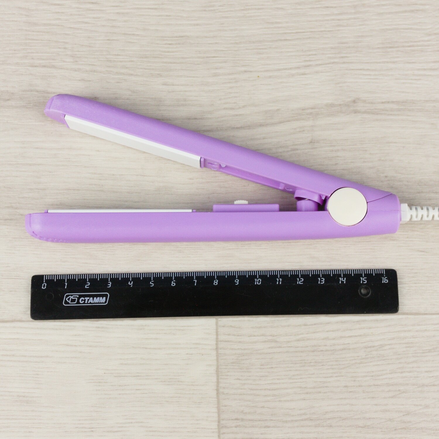 Мини щипцы-выпрямители (утюжок) для волос ProMozer MZ-7038/керамическое покрытие полотен/максимальная температура 170 С/фиолетовый - фотография № 3