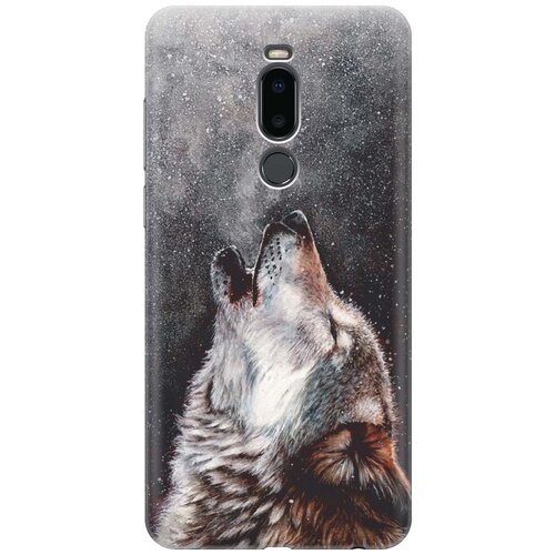 фото Gosso ультратонкий силиконовый чехол-накладка для meizu note 8 с принтом "морозный волк"