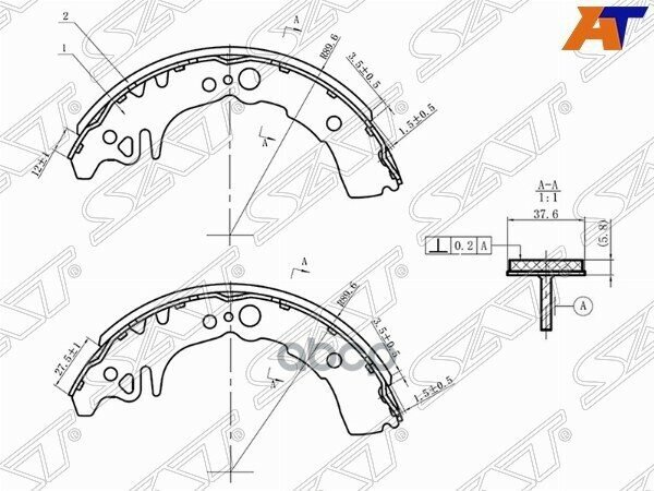 Колодки Тормозные Зад Барабанные Toyota Duet 99-/Daihatsu Yrv 01- Sat арт. ST-04495-B2080