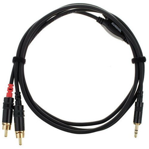 Cordial CFY 6 WCC кабель Y-адаптер джек стерео 3,5 мм/2xRCA, 6,0 м, черный кабель аудио 1xmini jack 2xrca cordial cfy 0 9 wcc 0 9m