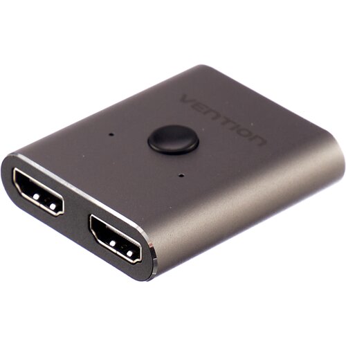 Разветвитель Vention 2 х HDMI 19F - HDMI 19F (AFUH0), 1 шт., серый сплиттер grwibeou hdmi 4k переключатель kvm двунаправленный 1x 2 2x1 hdmi совместимый переключатель 2 в 1 для ps4 3 тв приставки переключатель адаптер