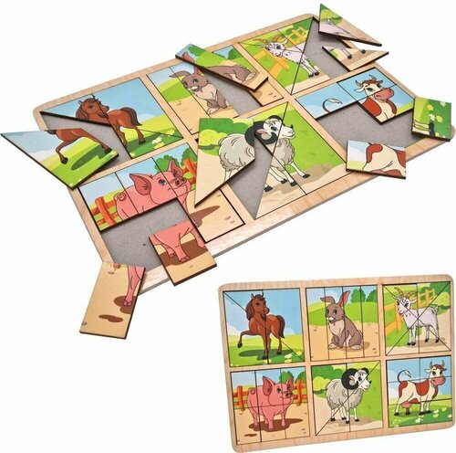 Деревянные Карточки-пазл ферма ОА-00000043