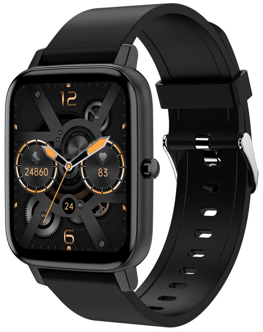Смарт-часы Digma Smartline E5 1.69" TFT корп. черный рем. черный (E5B)