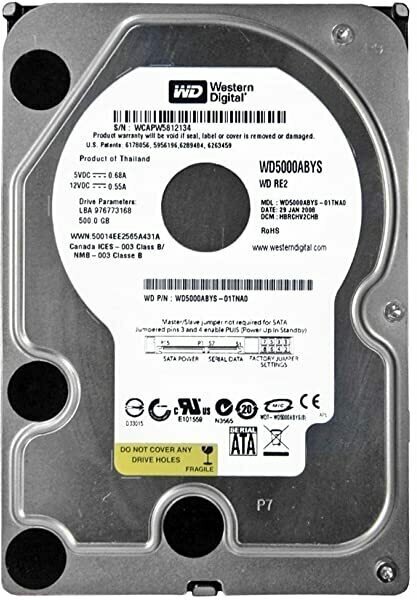 Жесткий диск Western Digital RE2 500Gb SATA 7.2k WD5000ABYS