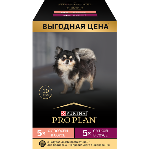 влажный корм pro plan для котят с говядиной в соусе с индейкой в соусе и с курицей в желе 85 г х 10 шт Влажный корм Паучи про план Ассорти вкусов для взрослых собак мелких пород с лососем и с уткой (цена за упаковку) 85г х 10шт