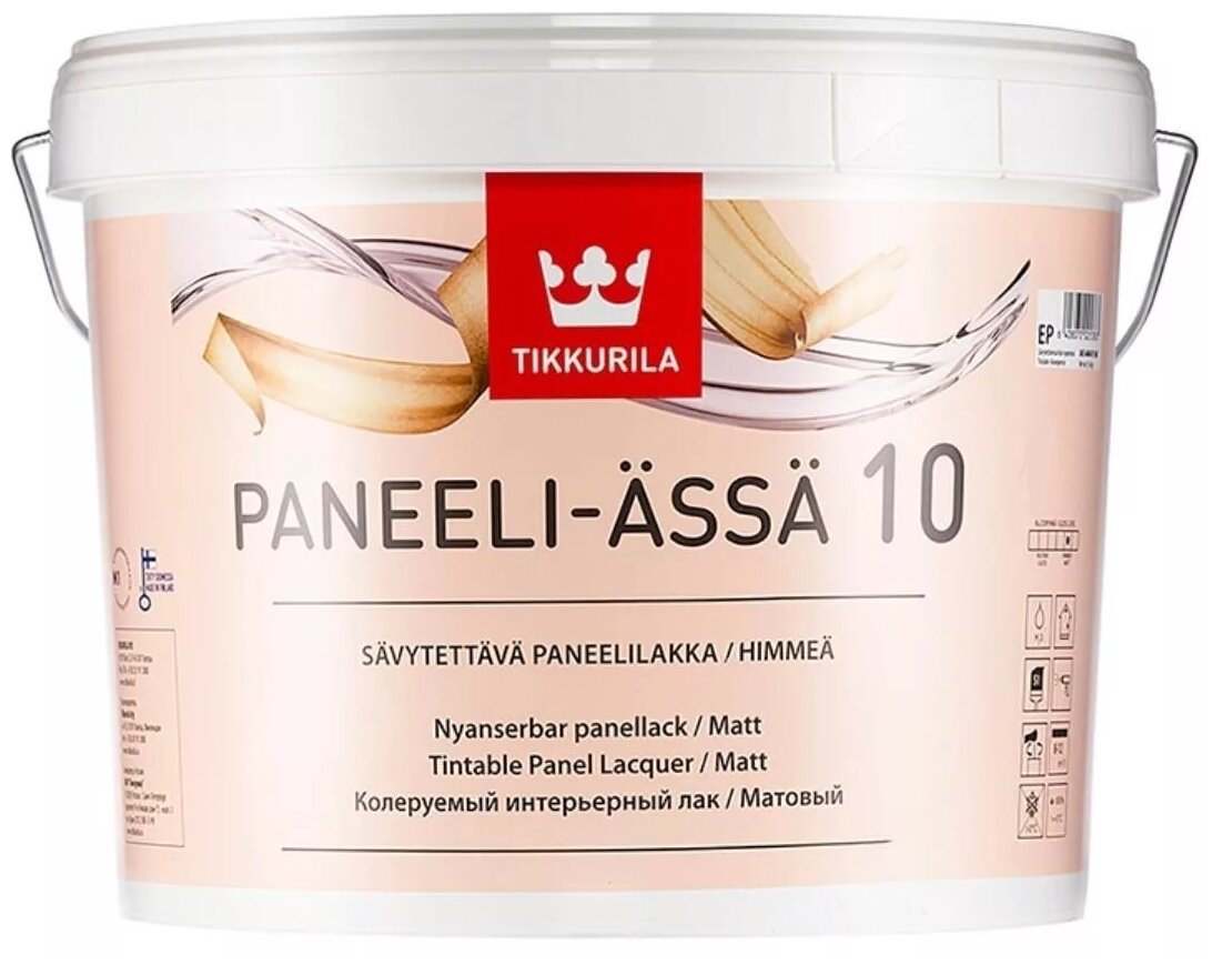 Интерьерный акриловый лак Tikkurila Paneeli-Assa 10 27L (EP)