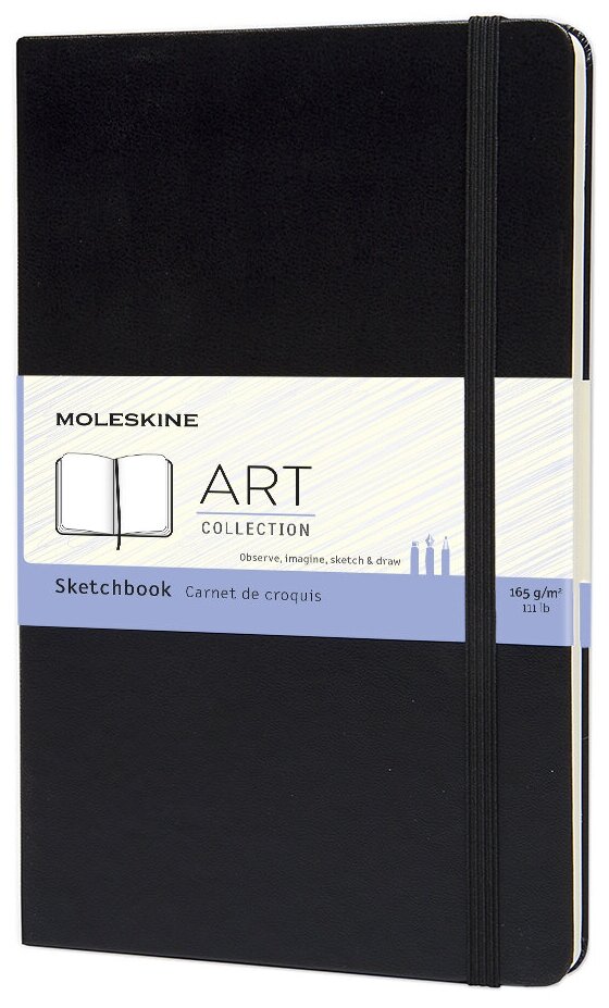 Блокнот для рисования Moleskine CLASSIC SKETCHBOOK 130х210мм 104стр. фиксирующая резинка черный - фото №1