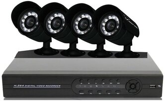 Комплект видеонаблюдения для частного дома, дачи и улицы KIT нa 4 камеры HD
