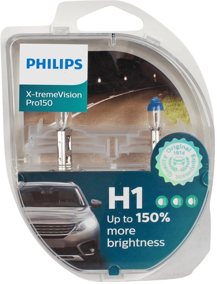 Набор ламп 12V 55W H1 PHILIPS X-TREME VISION PRO 150 комплект 2шт