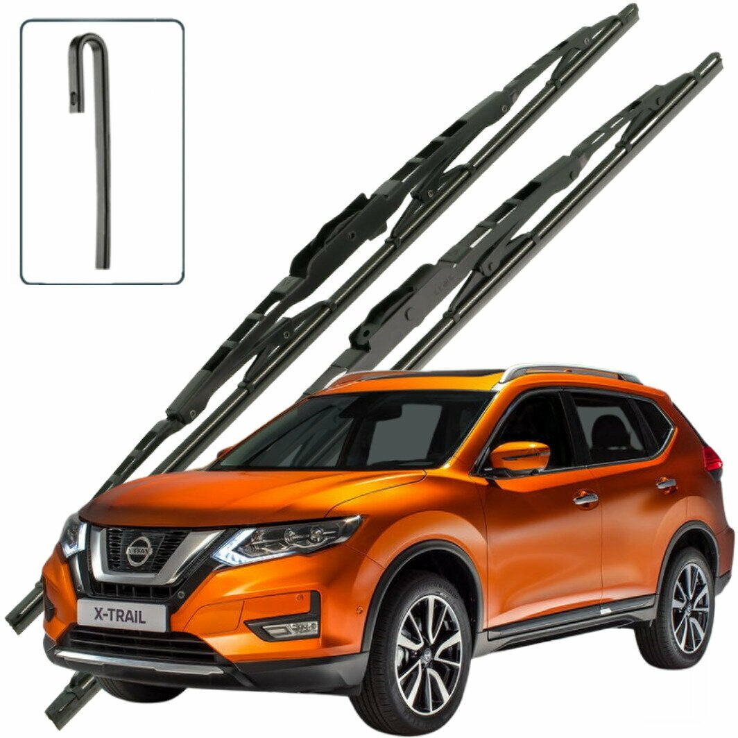 Дворники Nissan X-Trail (3) T32 Ниссан Х-трэйл Т32 5 дв рест 2017 2018 2019 2020 2021 2022 каркасные для автомобиля 650мм-400мм 2шт