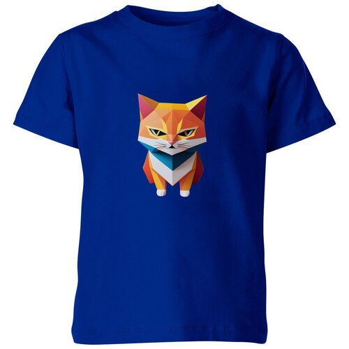 Футболка Us Basic, размер 4, синий мужская футболка рыжий кот в стиле паперкрафт 2xl синий