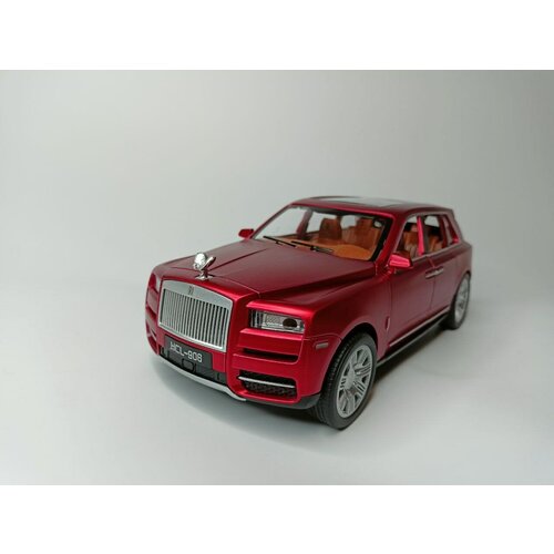 Коллекционная машинка игрушка металлическая Rolls Royce Сullinan для мальчиков масштабная модель 1:24 бардовая