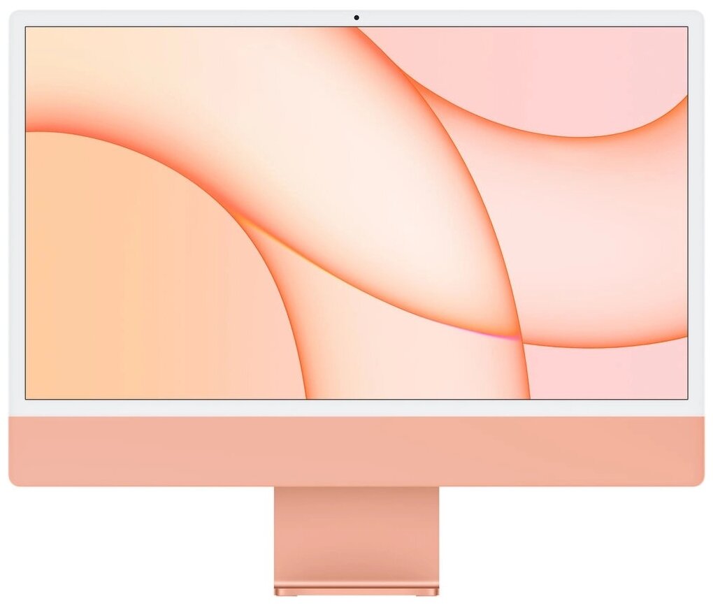 23.5" Моноблок Apple iMac 24" 2021 г. 4480x2520, Apple M1 2.064 ГГц, RAM 8 ГБ, SSD 512 ГБ, Apple M1 8-Core, MacOS, оранжевый, клавиатура без русской раскладки