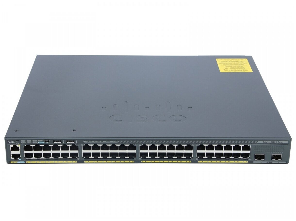 Коммутатор Cisco Catalyst WS-C2960X-48FPD-L GigE PoE 740W, 2 x 10G SFP+, LAN Base