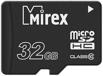 Карта памяти Mirex microSDHC Class 10 32 GB, чтение: 22.5 MB/s, запись: 10 MB/s