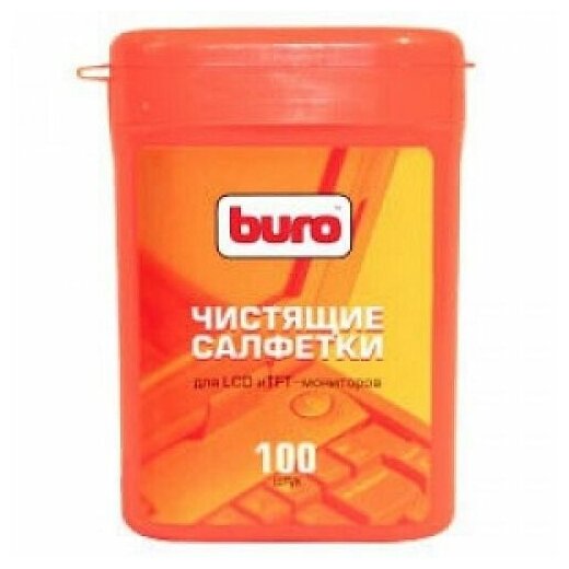 Туба Buro BU-tft с чистящими салфетками , для LCD, TFT-мониторов, 100 шт