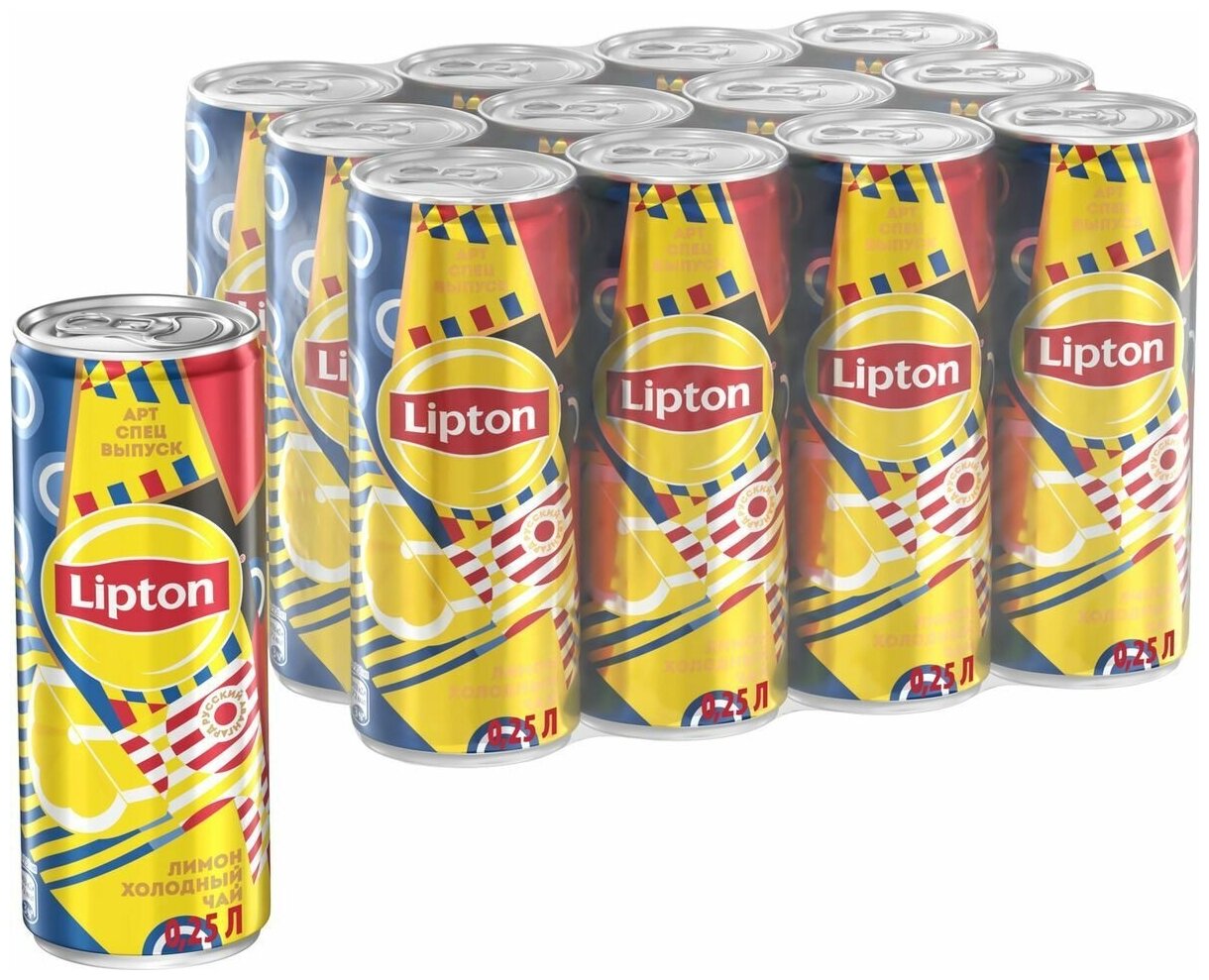 Чай Lipton холодный черный Лимон, банка, 0.25 л, 12 шт. - фотография № 4