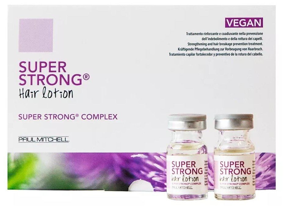 Paul Mitchell Super Strong Hair Lotion - Восстанавливающие ампулы против ломкости волос 12 х 6 мл