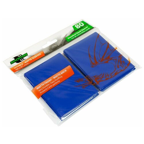 Протекторы Blackfire Double-Matte для ККИ - Красные (80 шт.) - для карт MTG, Pokemon