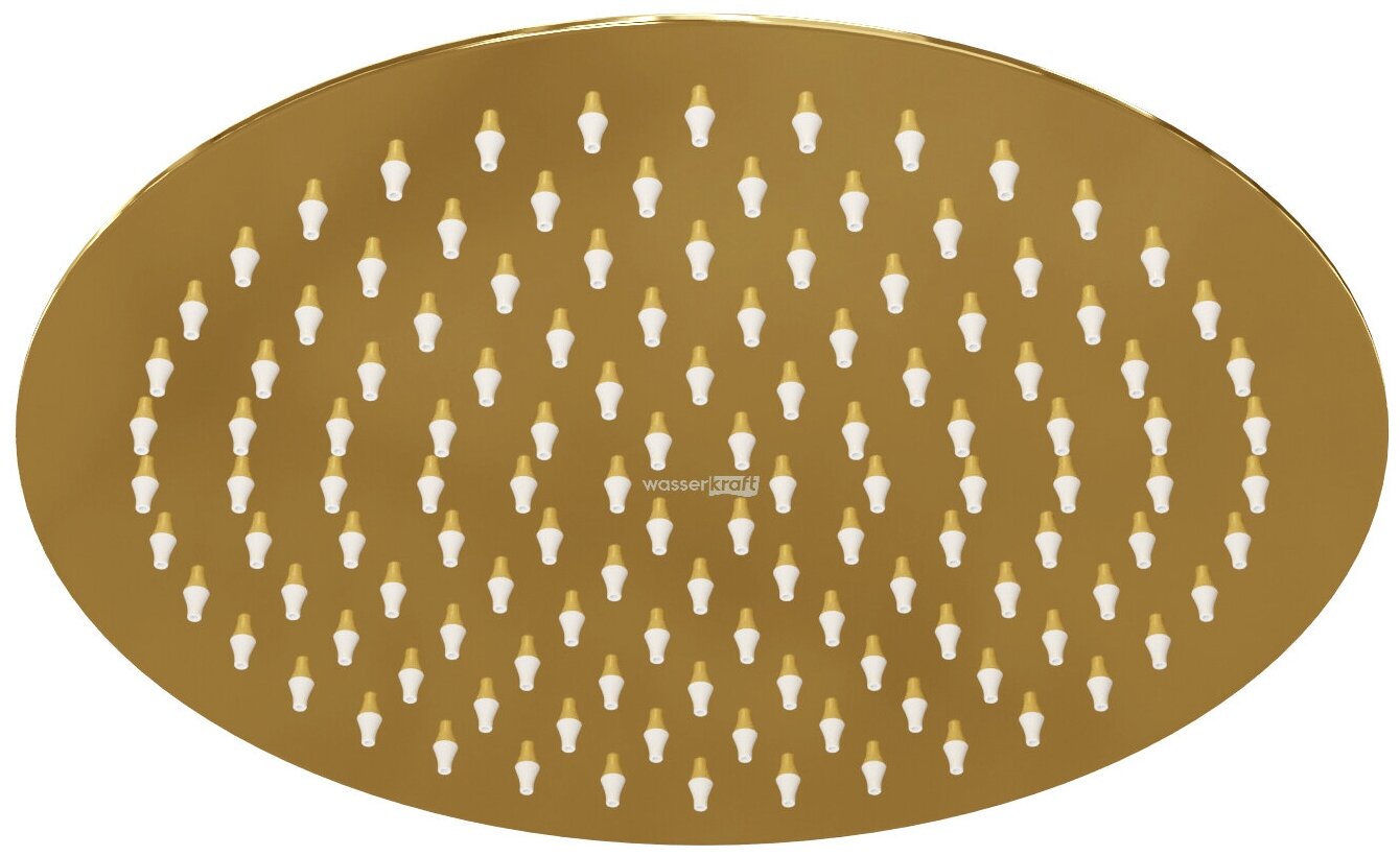 Верхняя душевая лейка глянцевое золото, диаметр 248 мм, WasserKRAFT A208