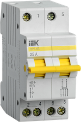 MPR10-2-025 Выключатель-разъединитель IEK ВРТ-63 25А 2П трехпозиционный