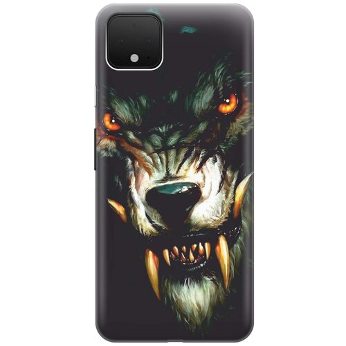 фото Cиликоновый чехол на google pixel 4 / гугл пиксель 4 с принтом "злой оборотень" gosso
