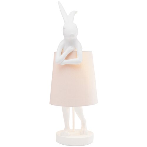 фото Kare design лампа настольная rabbit, коллекция "кролик" 23*68*27, полирезин, сталь, лен, белый