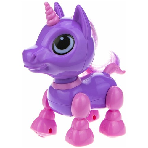 интерактивная игрушка zuru roboalive робо дракон пламень свет звук t16645 Робот 1 TOY Robo Pets Робо-единорог mini, фиолетовый