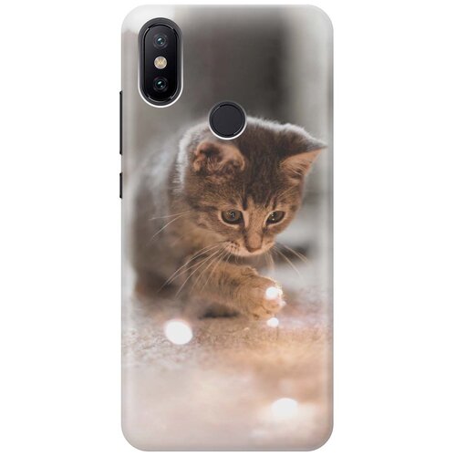 фото Cиликоновый чехол на xiaomi mi 6x / mi a2 / сяоми ми 6х / ми а2 с принтом "котенок и свет" gosso