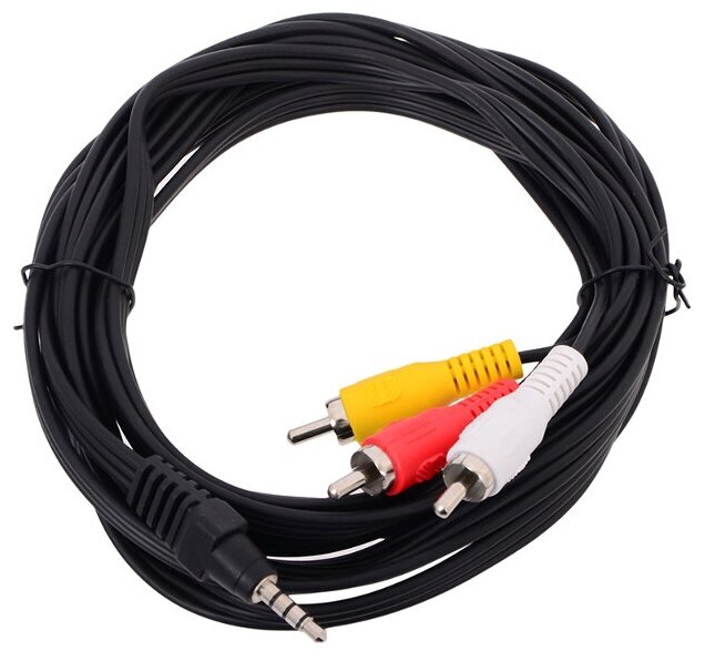 Кабель соединительный TELECOM 3.5 Jack (M) - 3 RCA (M), 5 м.