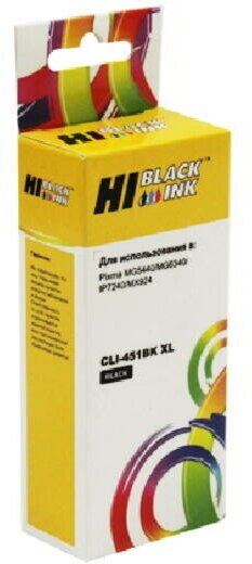 Картридж Hi-Black CLI-451XL-Bk для Canon PIXMA iP7240/MG6340/MG5440, Bk, черный