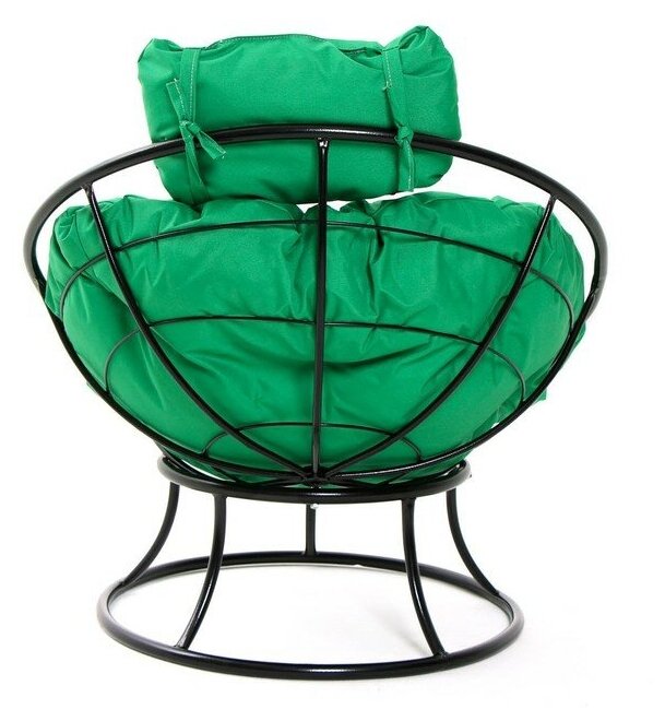 Кресло "Папасан" мини, с зелёноё подушкой, 81х68х77см - фотография № 7