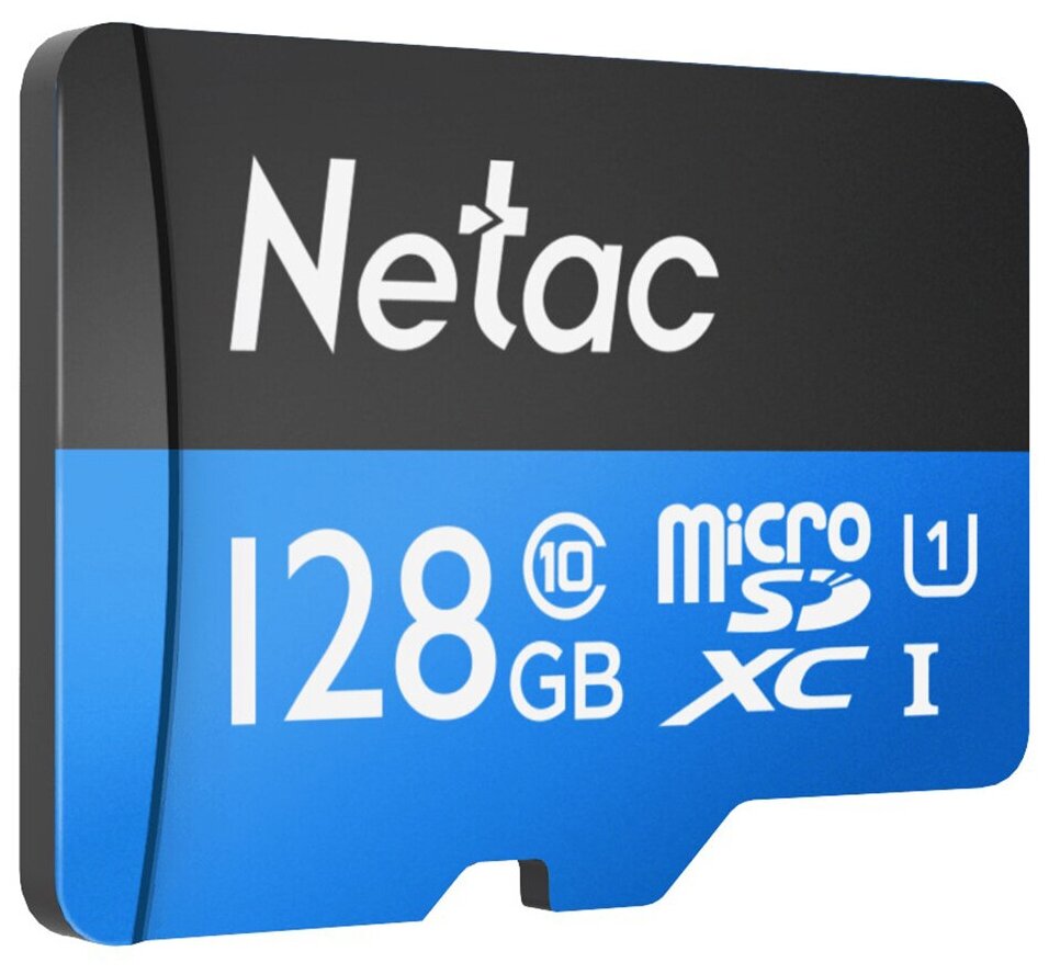 NT02P500STN-128G-R Карта памяти MicroSD с адаптером 128GB Netac P500 Standart Class 10 UHS-I (80Mb/s)