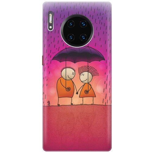 фото Re:paчехол - накладка artcolor для huawei mate 30 pro с принтом "парочка под дождем"