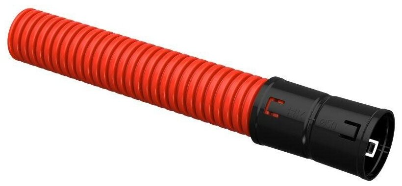 Труба гофрированная двустенная ПНД гибкая d50мм с муфтой красн. (уп.50м) IEK CTG12-050-K04-050-R